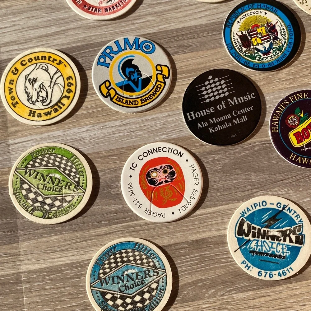 Vintage Hawaiian milk cap pogs 90s vintage toys Collection